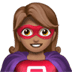 🦸🏽‍♀️ woman superhero: medium skin tone display on Apple